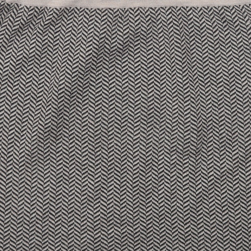 Adrienne Vittadini Womens Brown Herringbone Acrylic Straight & Pencil Skirt Size L