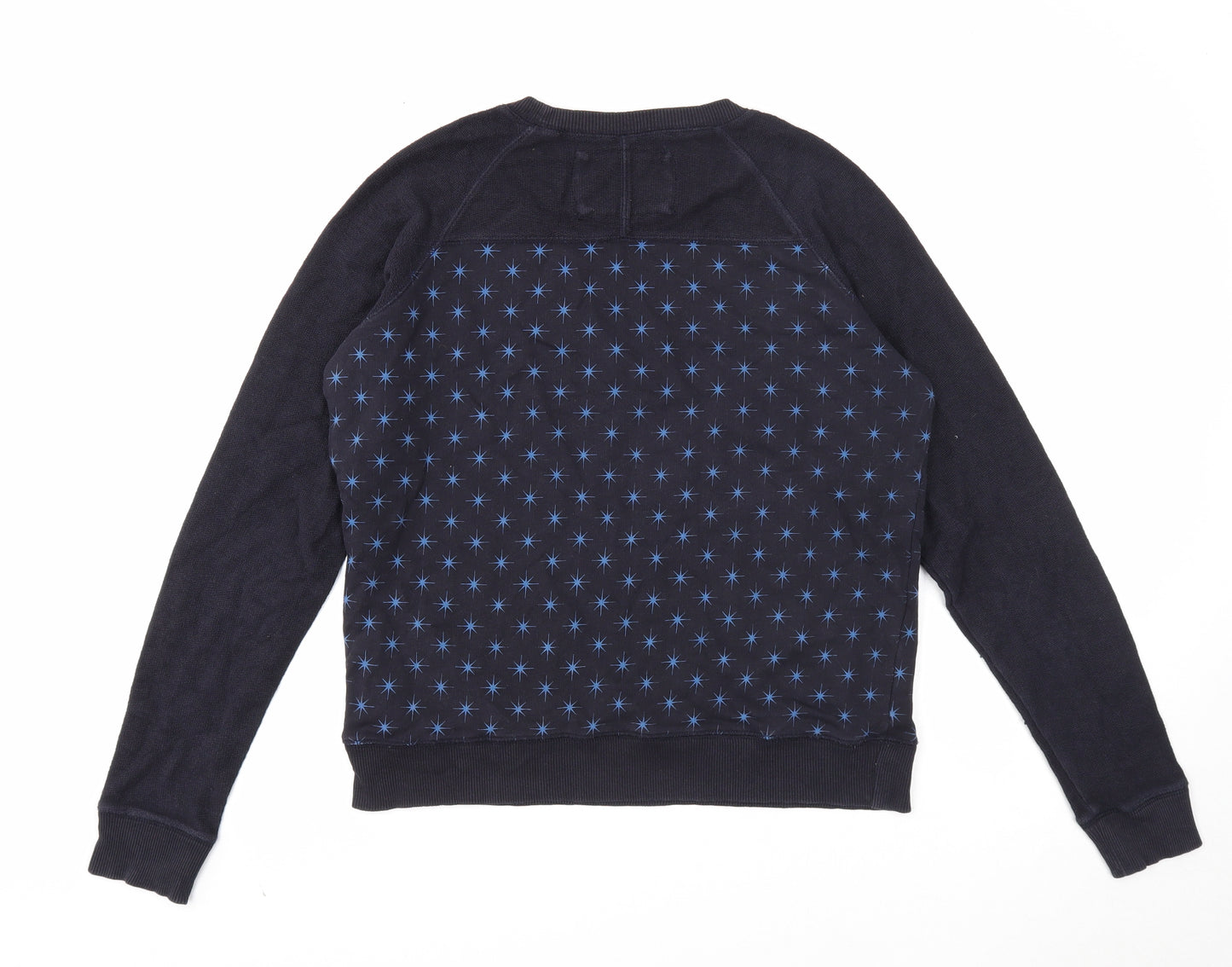FC Jeans Mens Blue Geometric Cotton Pullover Sweatshirt Size XS - Stars