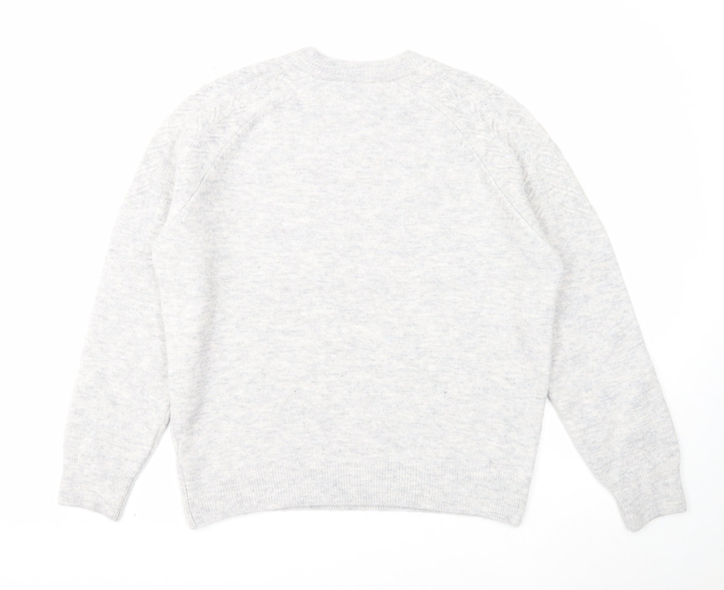 Marks and Spencer Womens Grey Round Neck Acrylic Pullover Jumper Size L