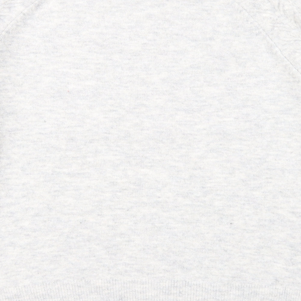 Marks and Spencer Womens Grey Round Neck Acrylic Pullover Jumper Size L
