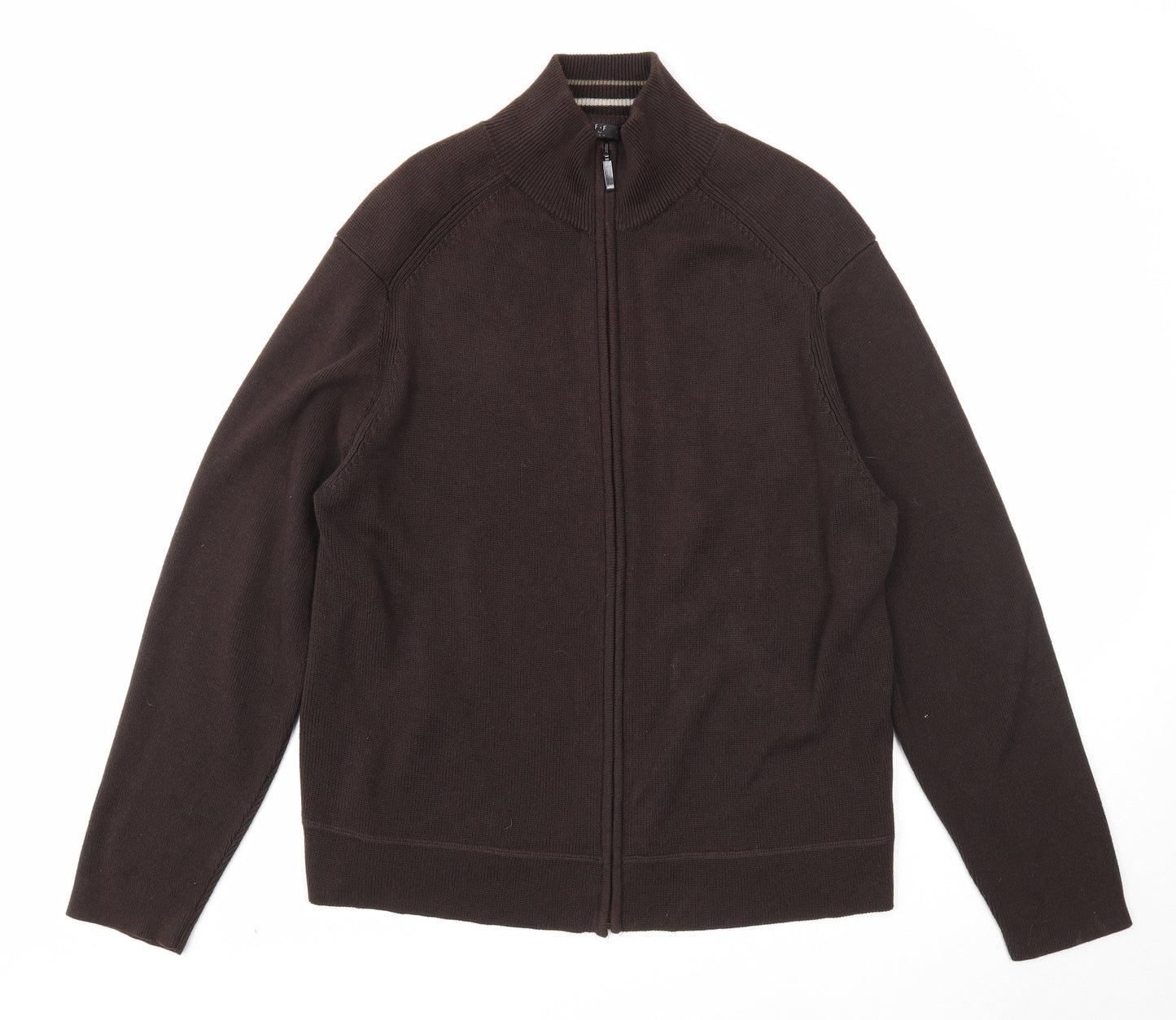 F&F Mens Brown Jacket Size L Zip