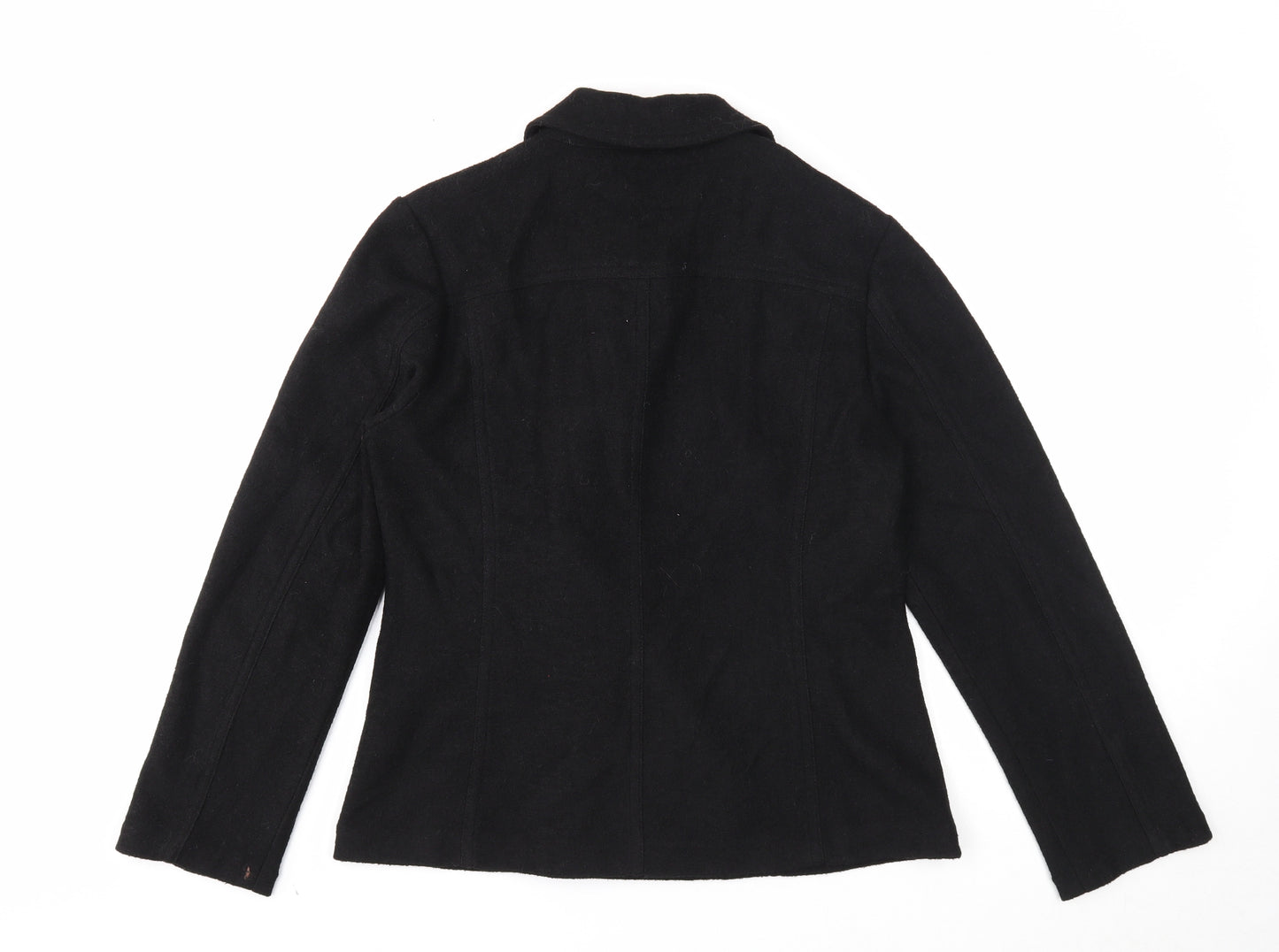 JFW Womens Black Pea Coat Jacket Size 12 Button