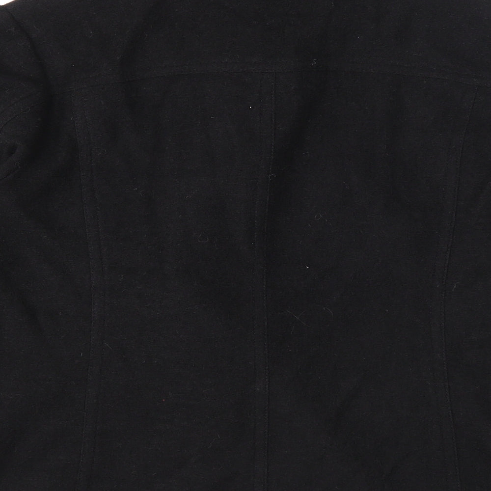 JFW Womens Black Pea Coat Jacket Size 12 Button