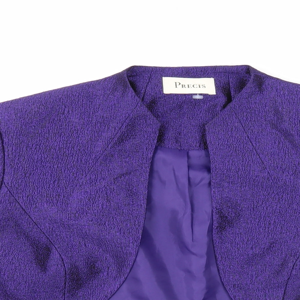 Precis Womens Purple Jacket Blazer Size 10