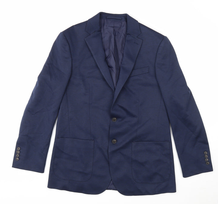 Marks and Spencer Mens Blue Polyester Jacket Suit Jacket Size 40 Regular