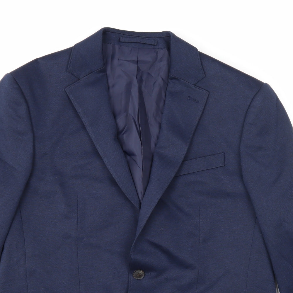 Marks and Spencer Mens Blue Polyester Jacket Suit Jacket Size 40 Regular