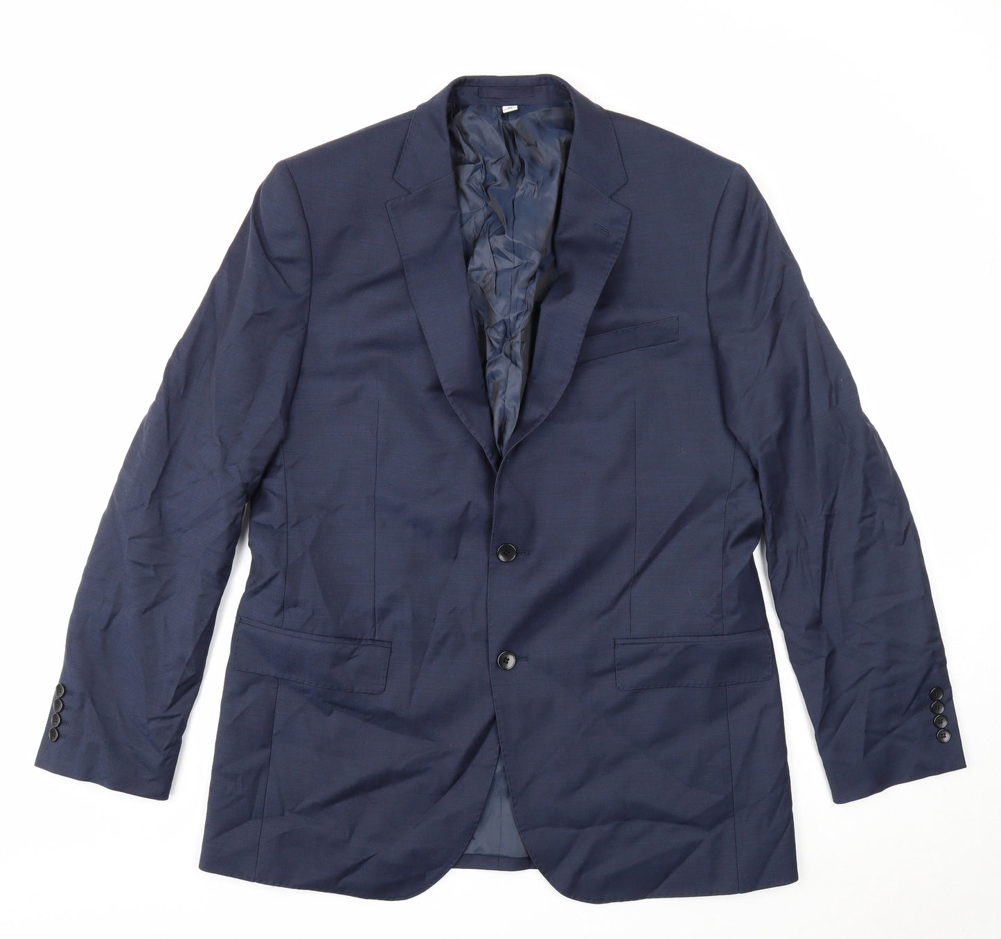 Marks and Spencer Mens Blue Wool Jacket Suit Jacket Size 42 Regular