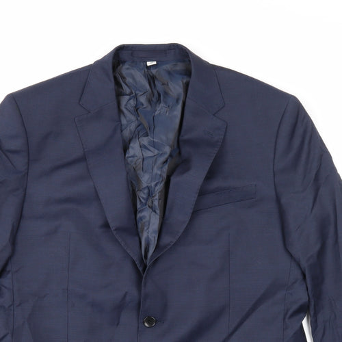 Marks and Spencer Mens Blue Wool Jacket Suit Jacket Size 42 Regular