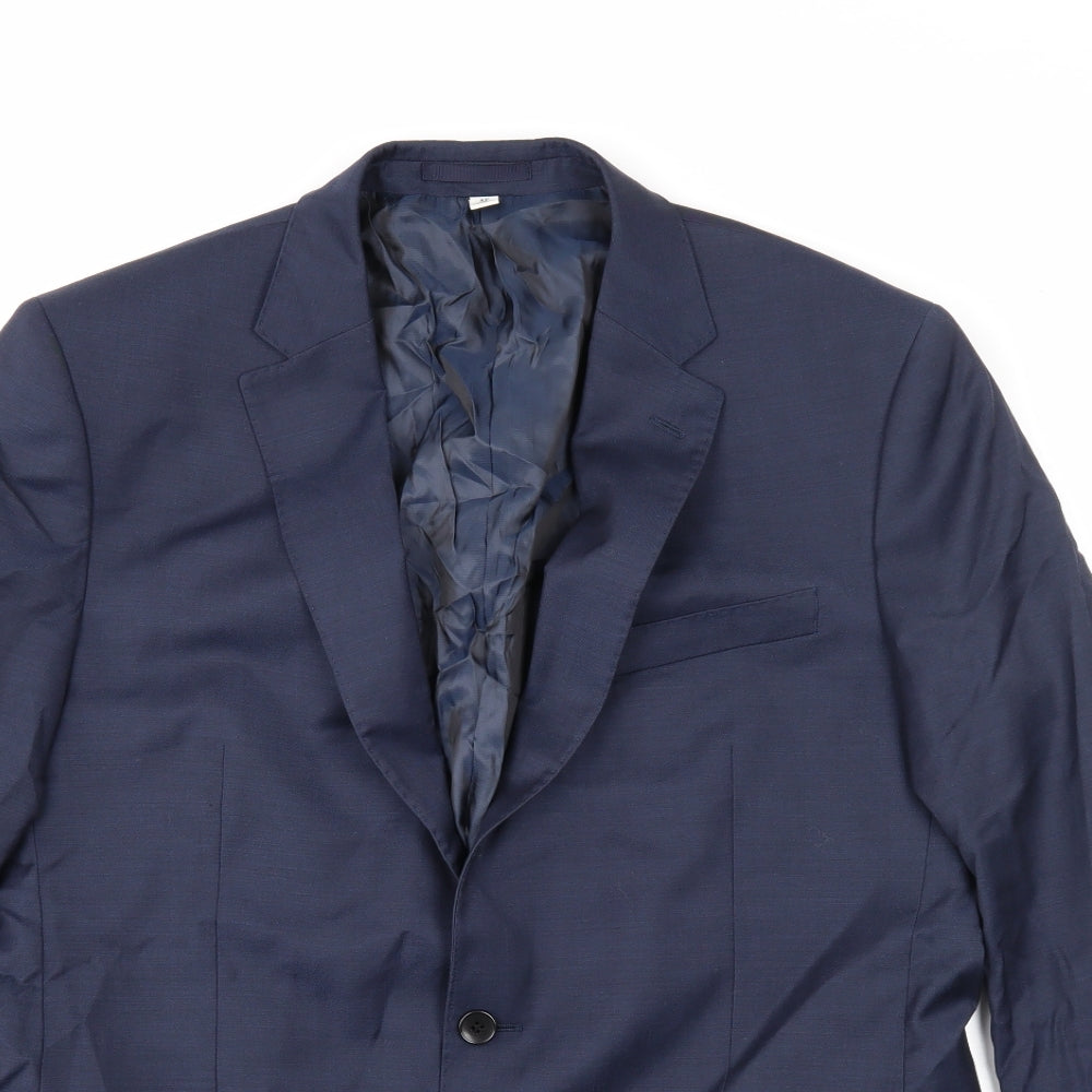 Marks and Spencer Mens Blue Wool Jacket Suit Jacket Size 42 Regular