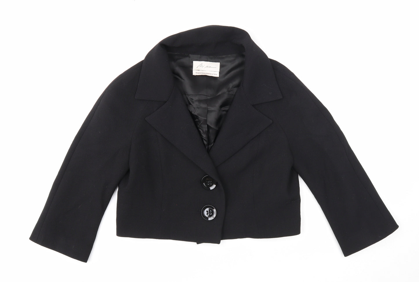 Preworn Womens Black Jacket Blazer Size 14 Button
