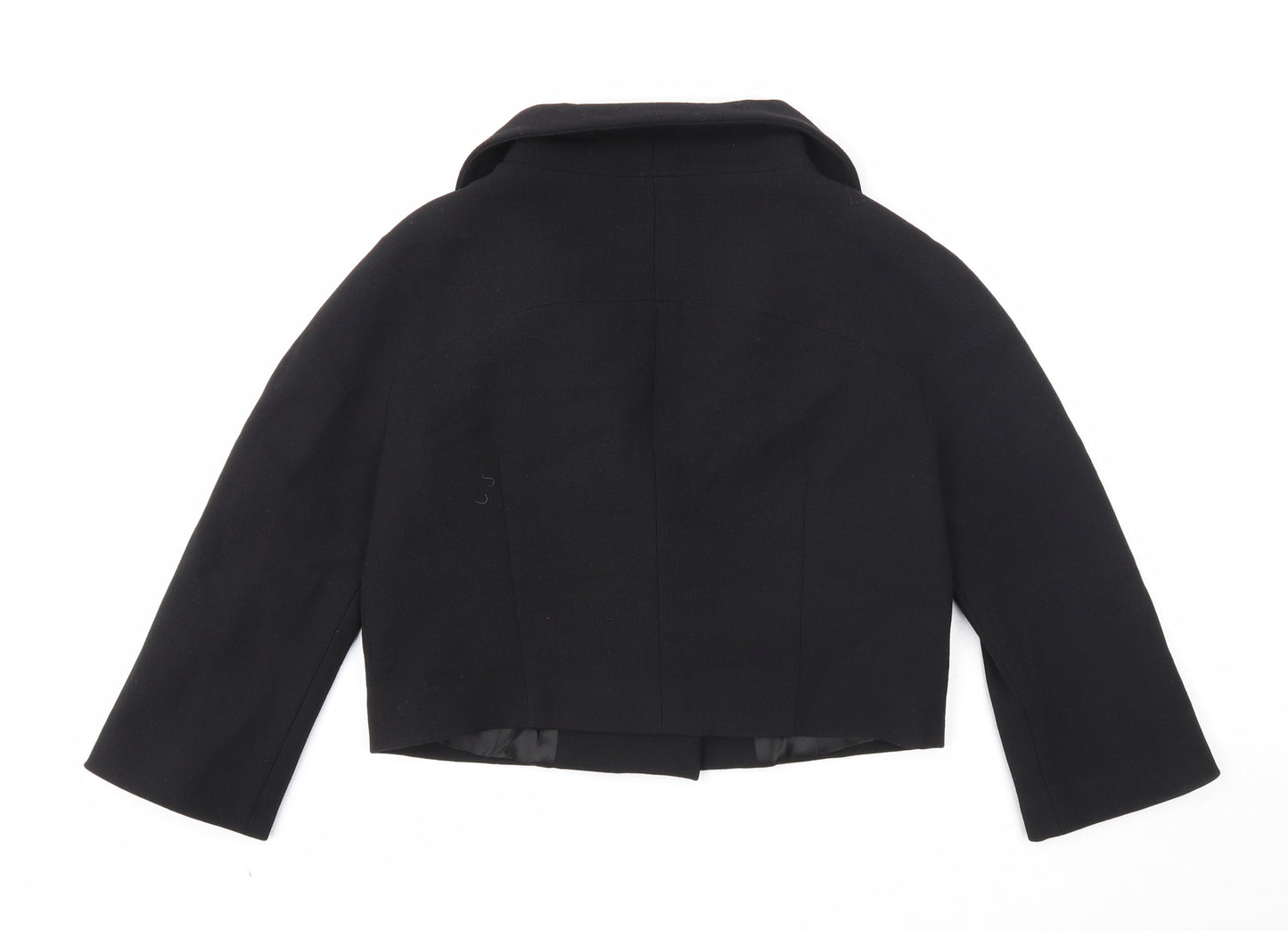 Preworn Womens Black Jacket Blazer Size 14 Button