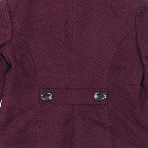 M&Co Womens Purple Jacket Blazer Size 12 Button