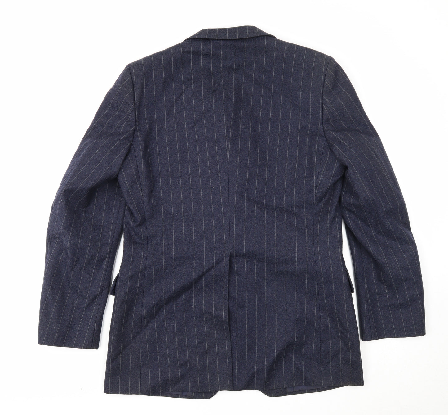 C&A Mens Blue Striped Wool Jacket Suit Jacket Size 40 Regular