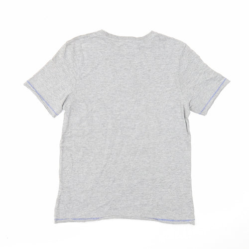 Indigo Boys Grey Polyester Basic T-Shirt Size 9-10 Years Round Neck Pullover