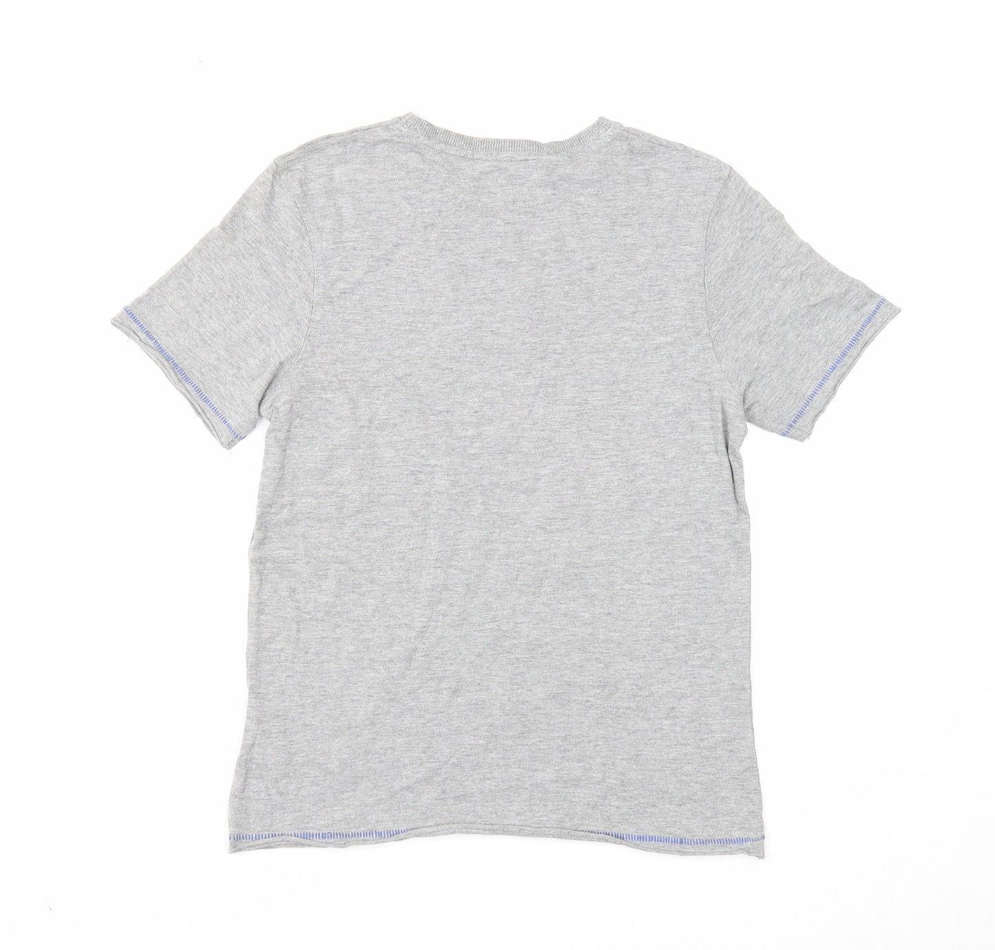 Indigo Boys Grey Polyester Basic T-Shirt Size 9-10 Years Round Neck Pullover