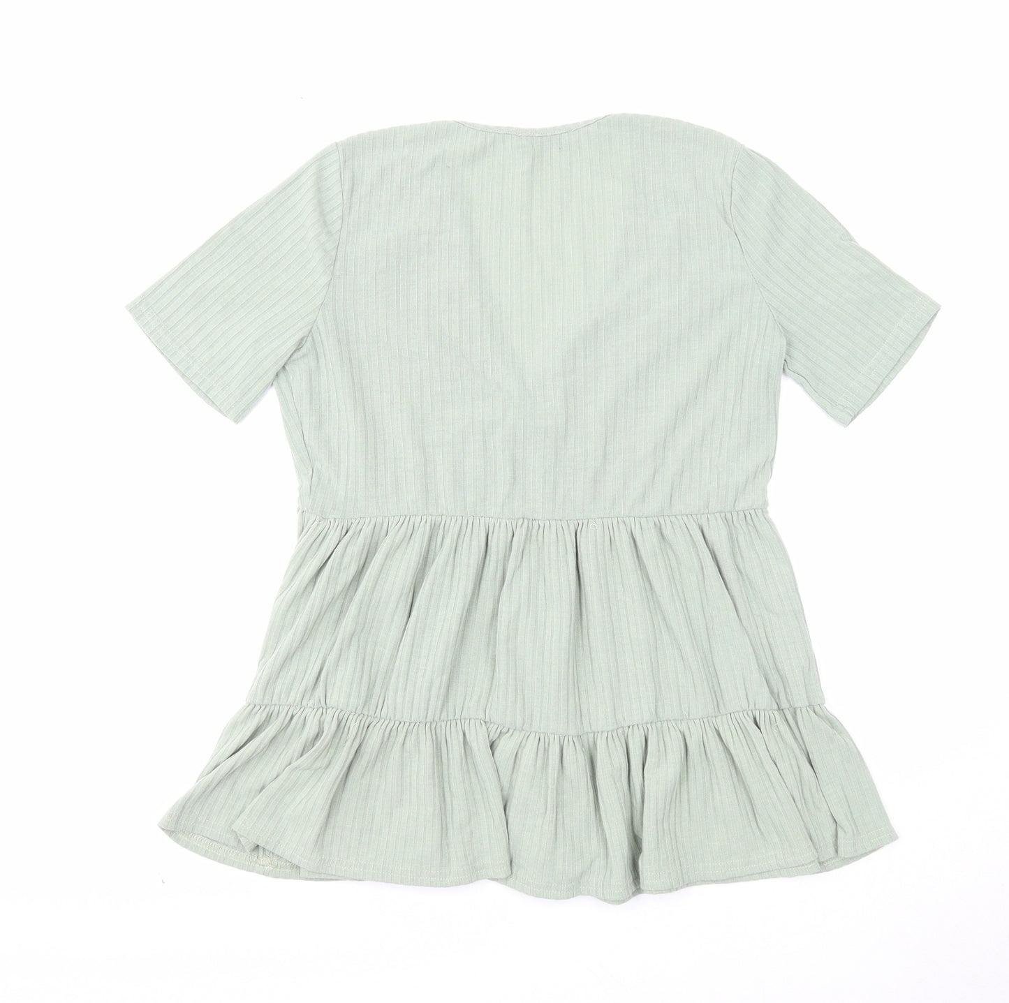 George Womens Green Polyester Basic T-Shirt Size 10 V-Neck - Ribbed