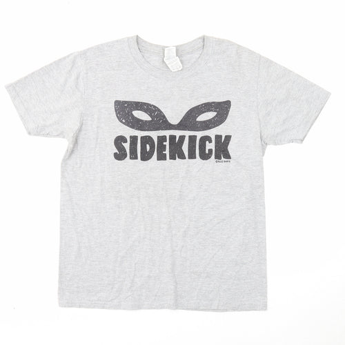 Gildan Boys Grey Polyester Basic T-Shirt Size 12-13 Years Round Neck Pullover - Sidekick, 12-14 Years