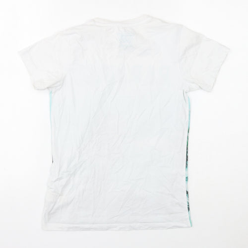 West Coast Boys White Cotton Basic T-Shirt Size 10 Years Round Neck Pullover - Paradise