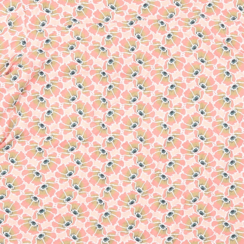 White Stuff Womens Pink Floral Cotton Basic Button-Up Size 10 Round Neck