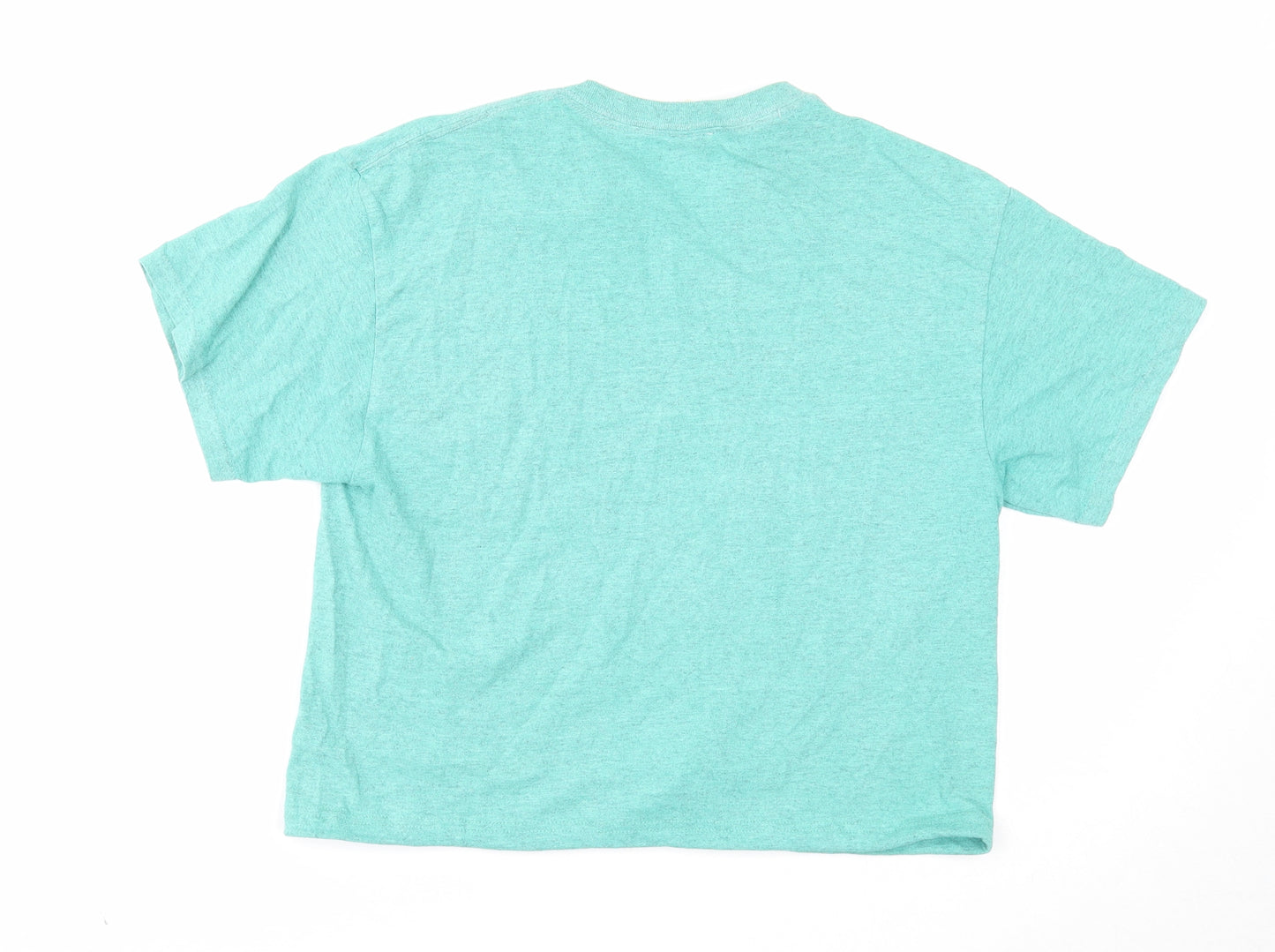 Urban Outfitters Womens Green Cotton Cropped T-Shirt Size S Round Neck - Cincinnati Hawks