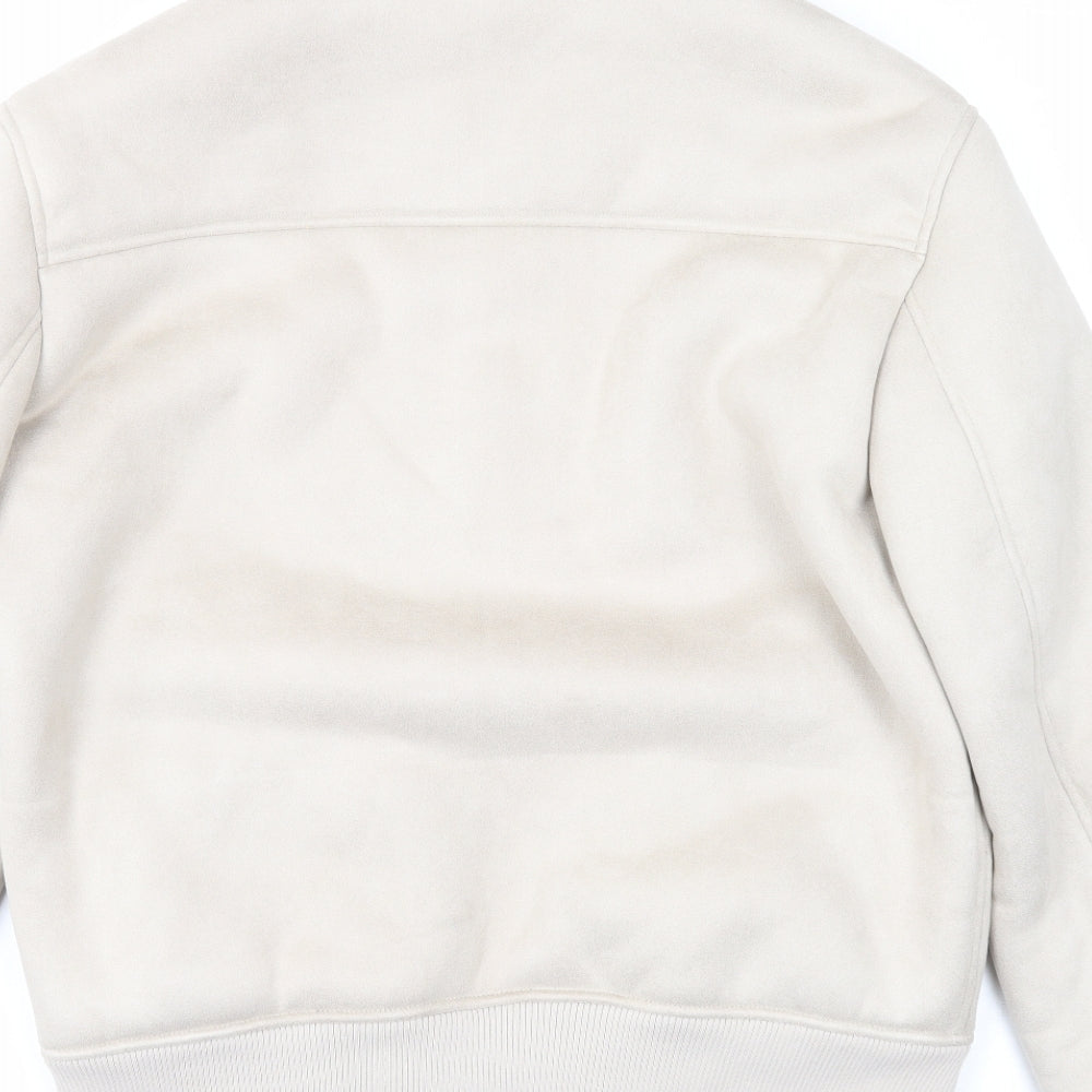 Zara Womens Beige Bomber Jacket Jacket Size L Zip