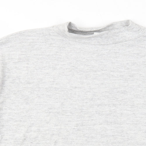 H&M Womens Grey Mock Neck Viscose Pullover Jumper Size S