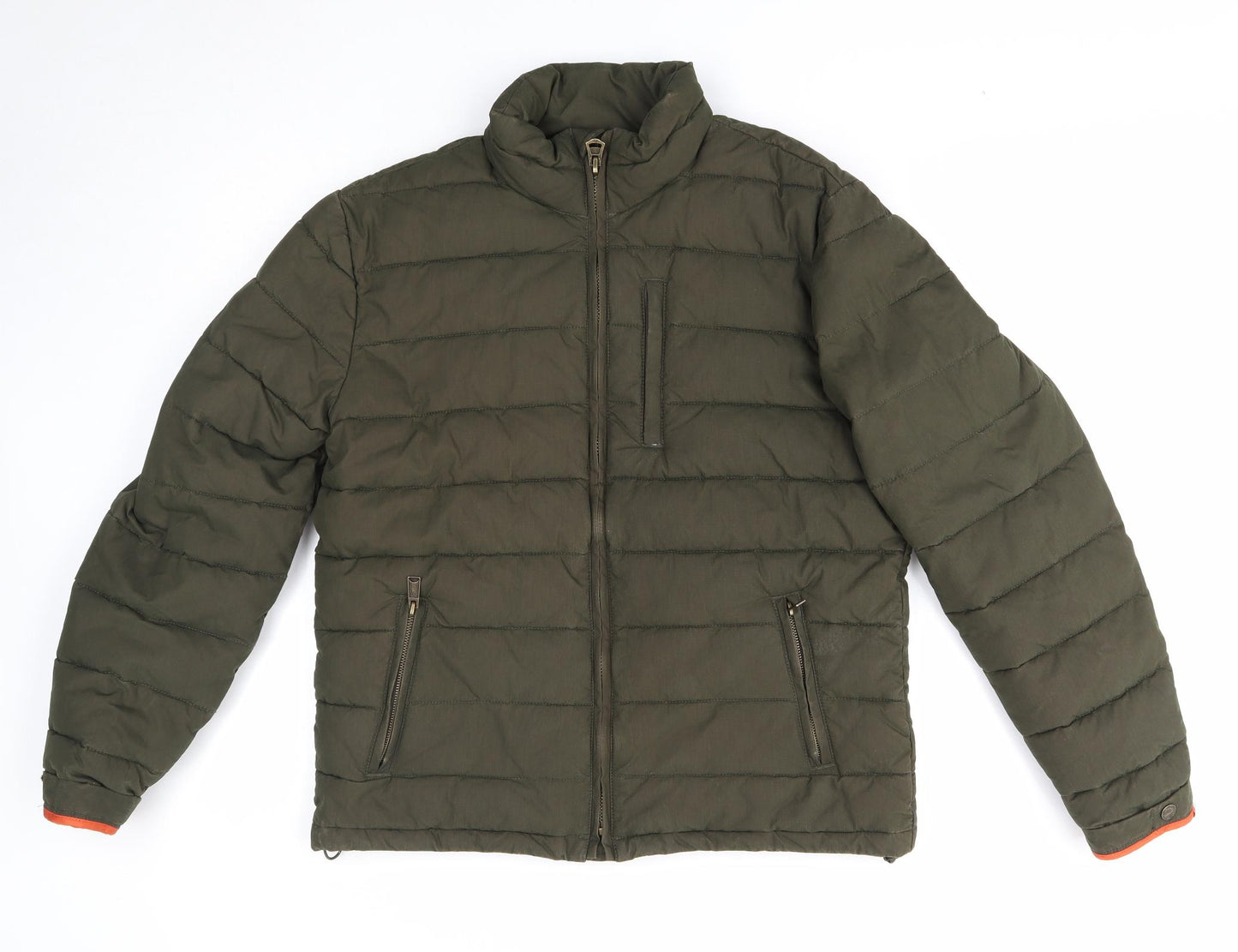 Fat Face Mens Green Quilted Coat Size M Zip