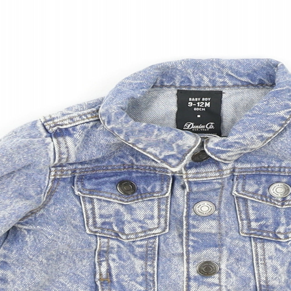 Denim & Co. Boys Blue Basic Jacket Jacket Size 9-12 Months Snap