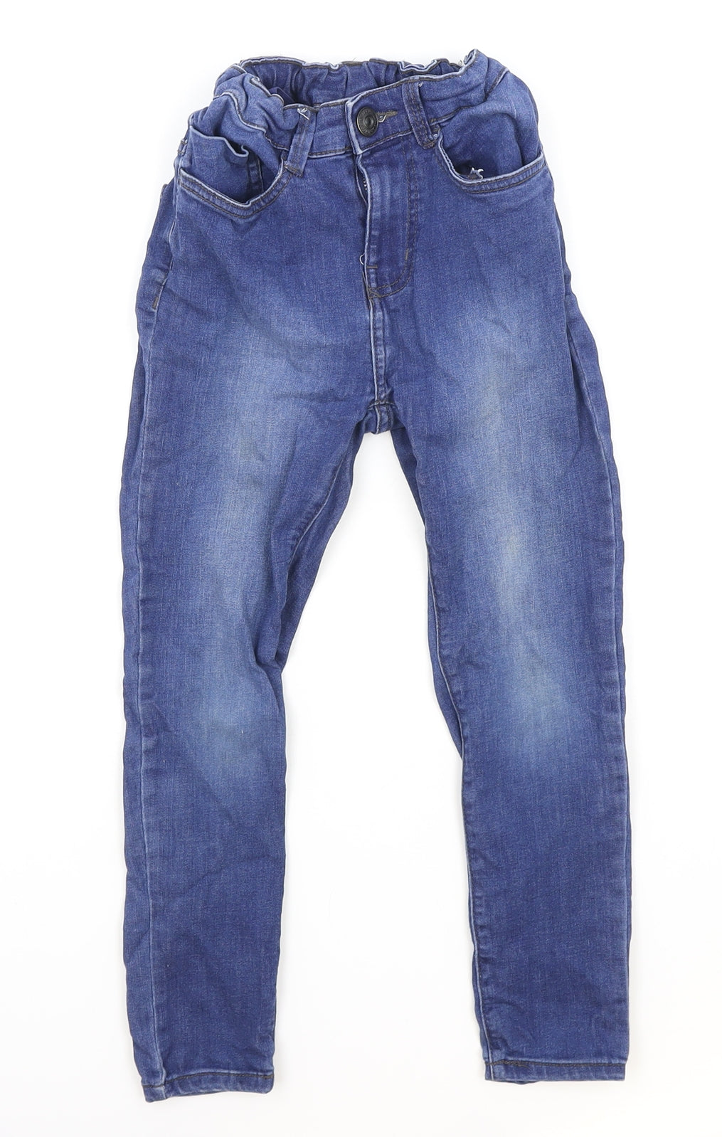 Zara Boys Blue Cotton Straight Jeans Size 8 Years Regular Zip