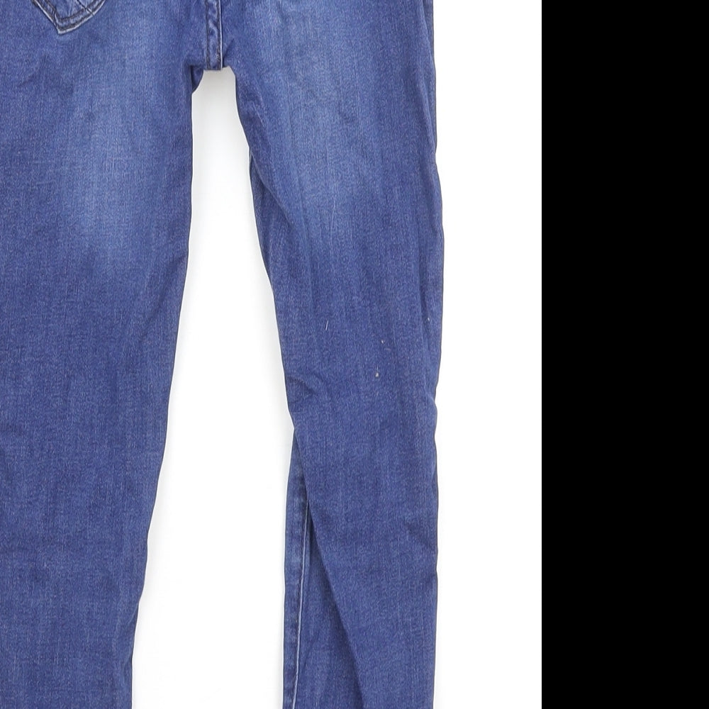 Zara Boys Blue Cotton Straight Jeans Size 8 Years Regular Zip