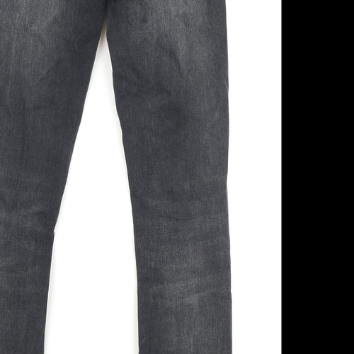 Topman Mens Black Cotton Straight Jeans Size 30 in L32 in Slim Button