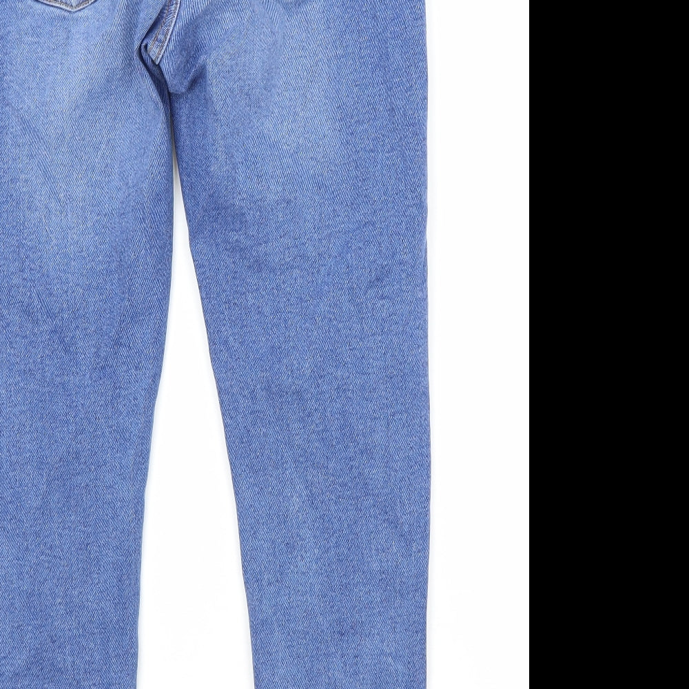 Zara Womens Blue Cotton Skinny Jeans Size 14 Regular Zip