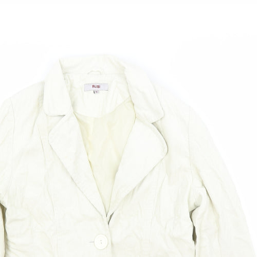 Alibi Womens Ivory Jacket Blazer Size 14 Button