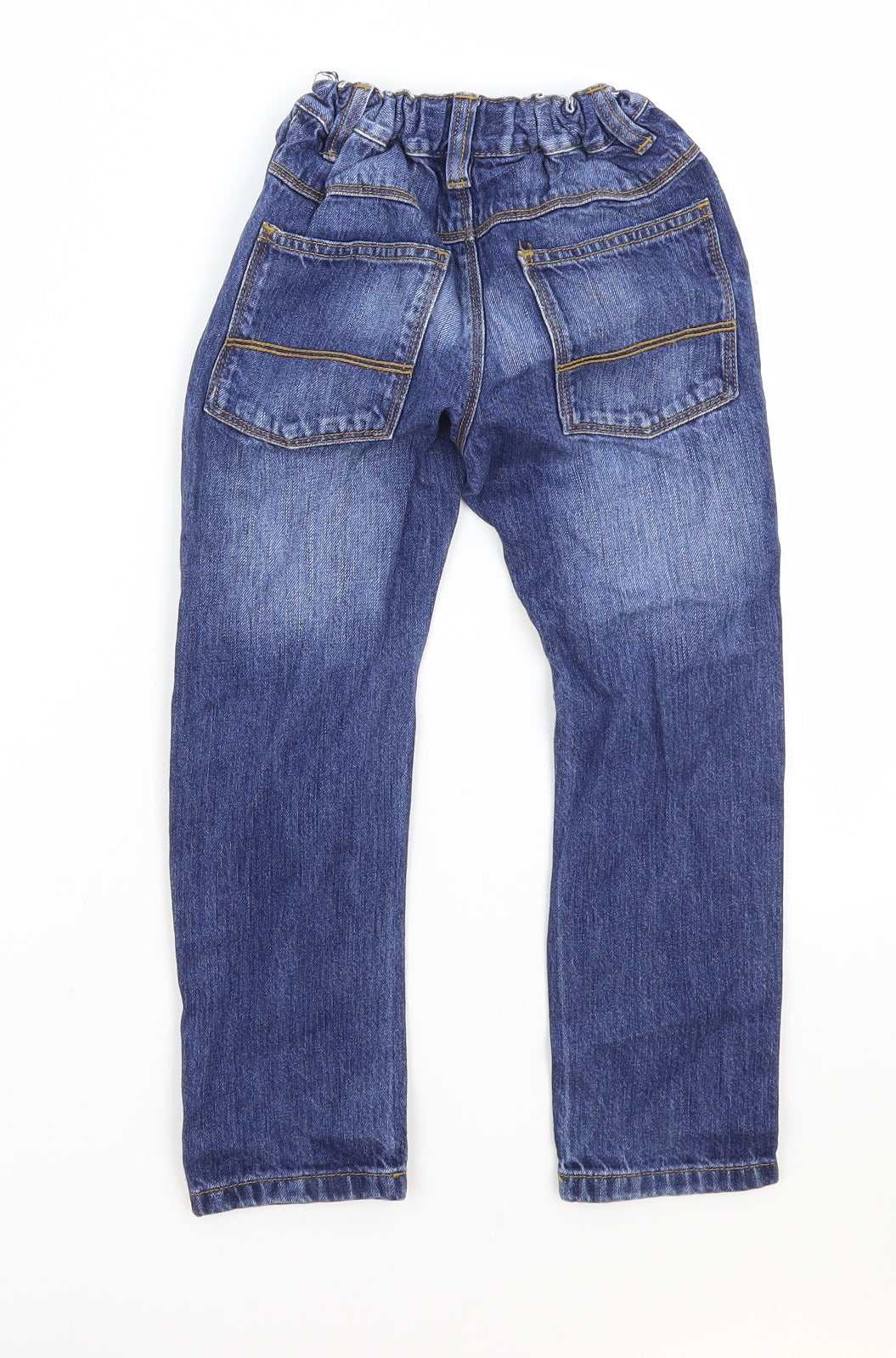 NEXT Boys Blue Cotton Straight Jeans Size 4-5 Years Regular Snap