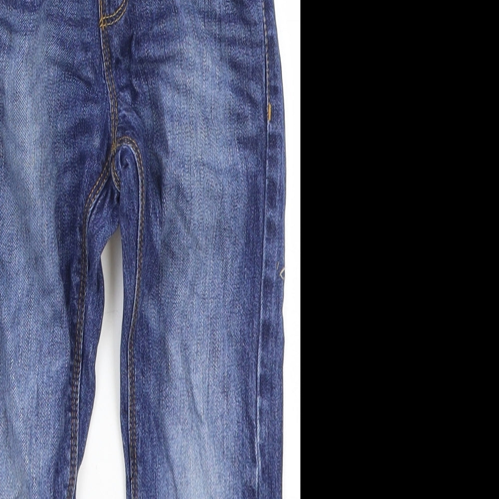 NEXT Boys Blue Cotton Straight Jeans Size 4-5 Years Regular Snap