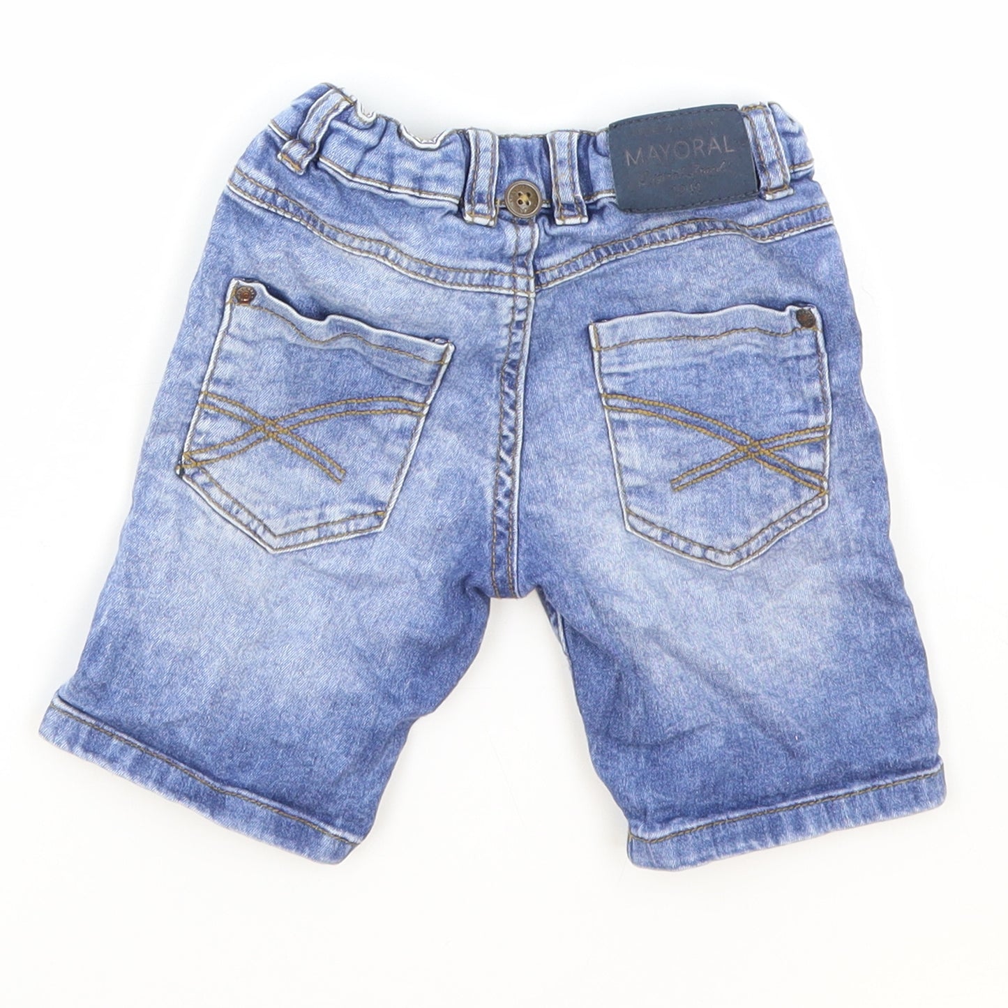 Mayoral Boys Blue Cotton Bermuda Shorts Size 3 Years Relaxed - Button