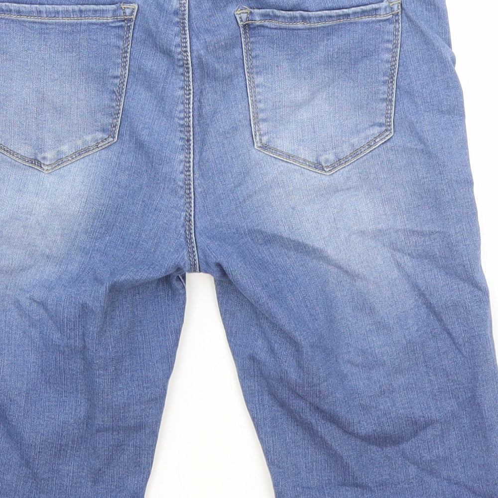 Miss Poured In Blue Womens Blue Cotton Bermuda Shorts Size 6 Regular Zip