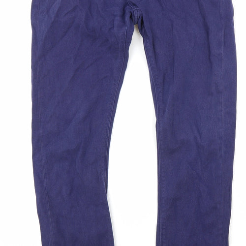 Reiss Womens Purple Cotton Straight Jeans Size 12 Regular Zip