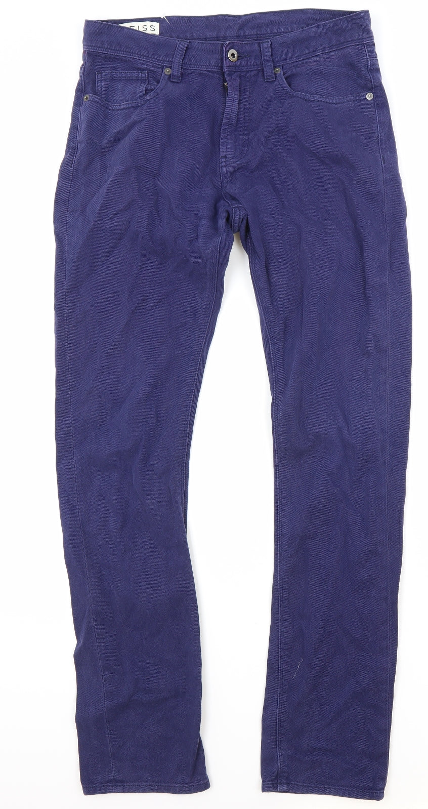 Reiss Womens Purple Cotton Straight Jeans Size 12 Regular Zip