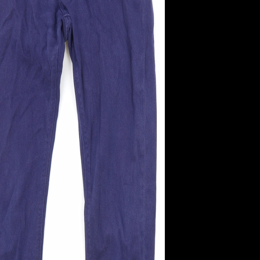 Reiss Womens Purple Cotton Straight Jeans Size 12 Regular Zip