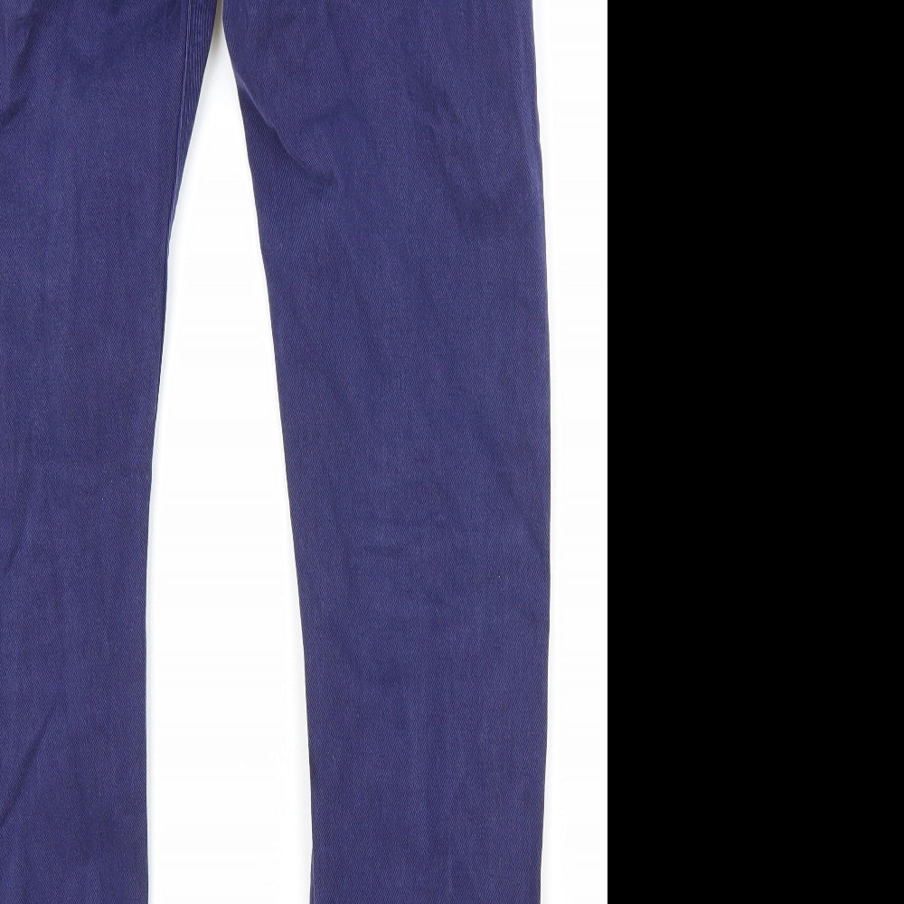 Reiss Womens Purple Cotton Straight Jeans Size 12 Regular Zip