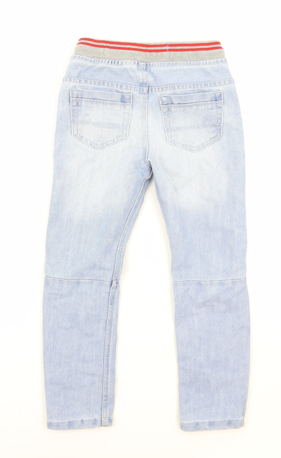 Denim & Co. Boys Blue Cotton Straight Jeans Size 6-7 Years Regular Pullover