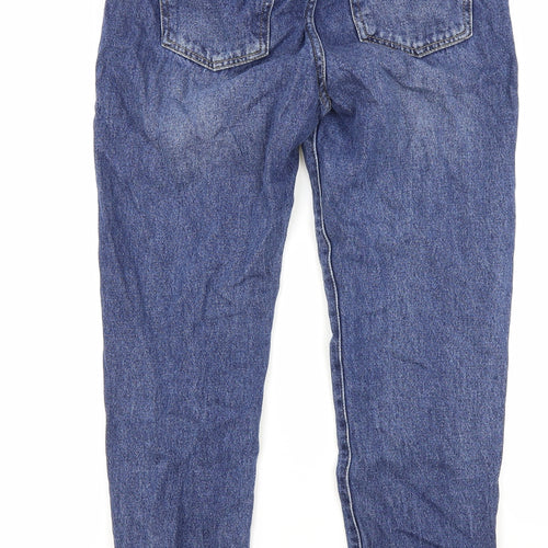 Preworn Womens Blue Cotton Straight Jeans Size L Regular Zip