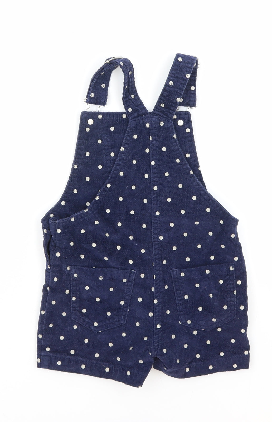 Japser Conran Girls Blue Polka Dot Cotton Dungaree One-Piece Size 2-3 Years Hook & Loop
