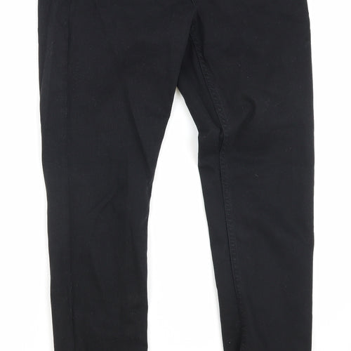 Topshop Womens Black Cotton Skinny Jeans Size 28 in Regular Zip