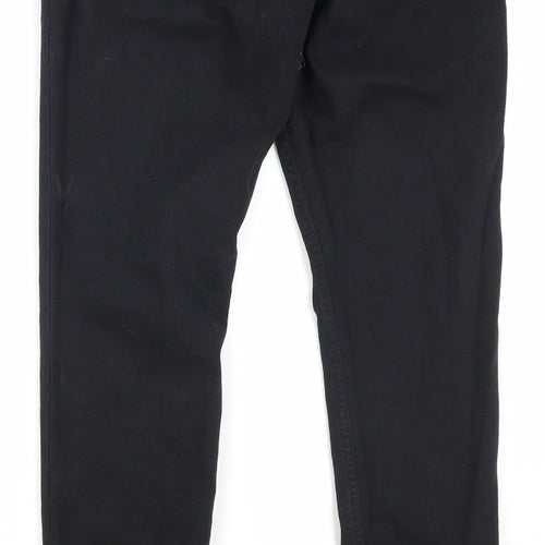 Topshop Womens Black Cotton Skinny Jeans Size 28 in Regular Zip