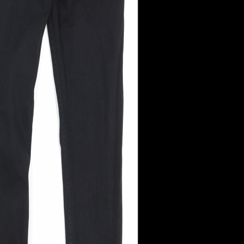 Topshop Womens Black Cotton Skinny Jeans Size 28 in Regular Zip