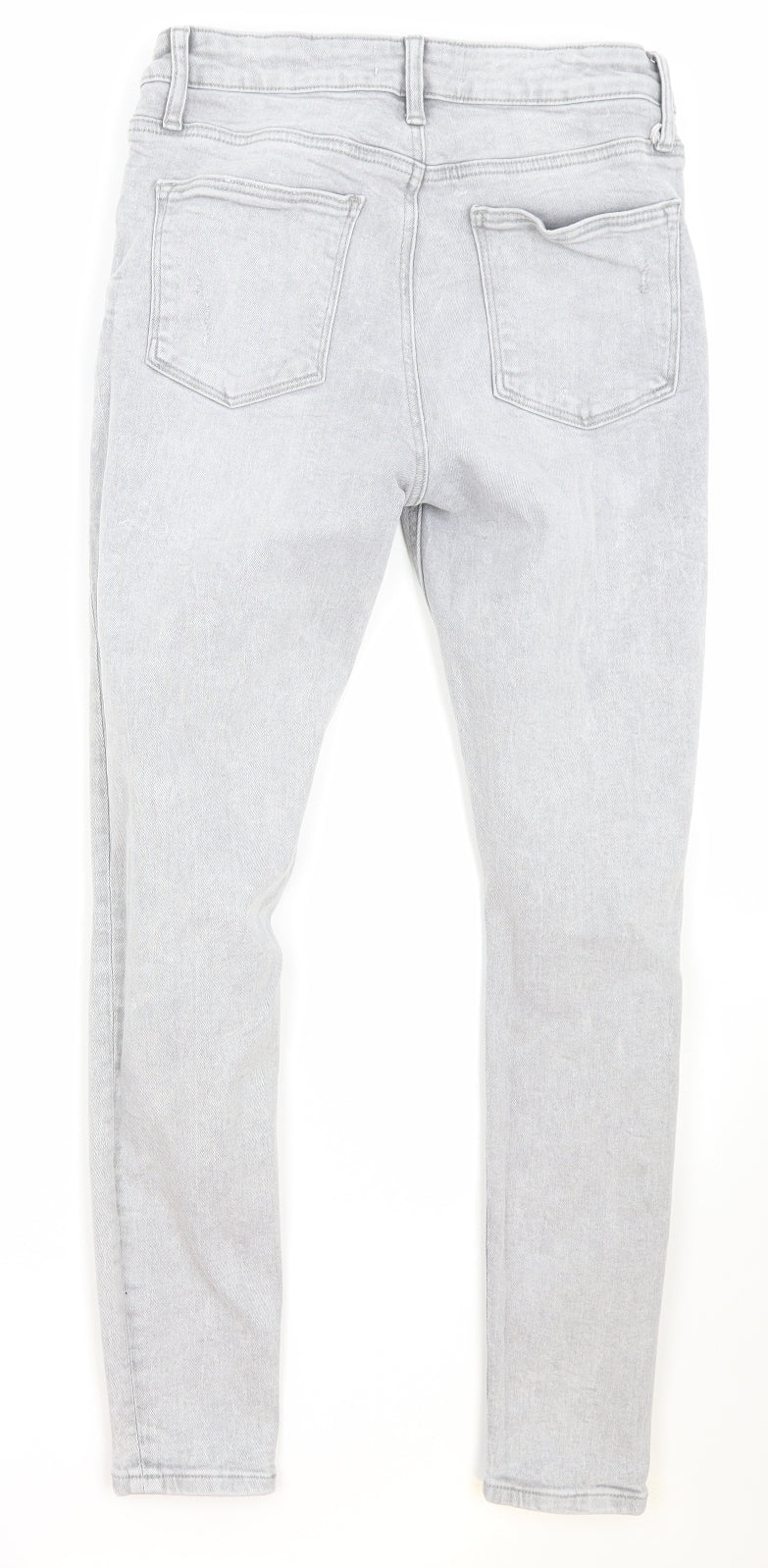 Primark Womens Grey Cotton Skinny Jeans Size 10 Regular Zip