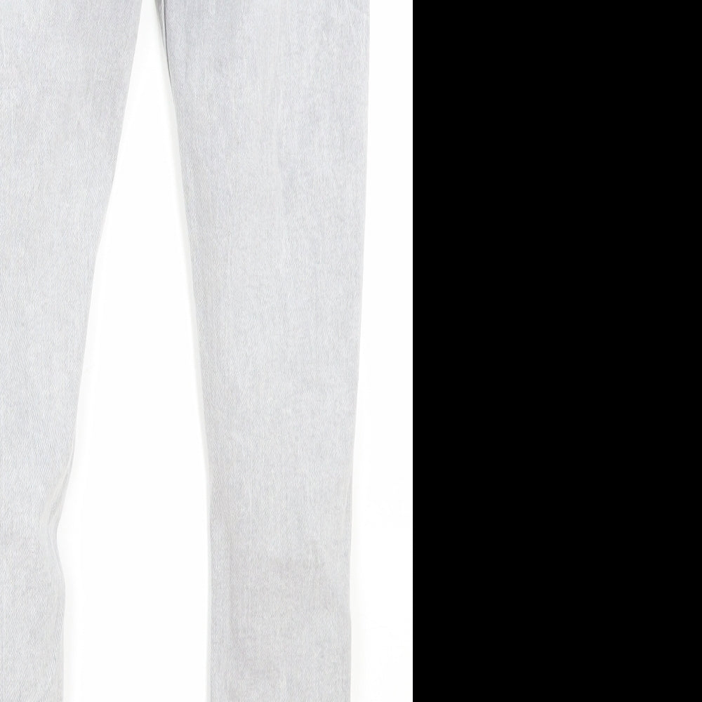Primark Womens Grey Cotton Skinny Jeans Size 10 Regular Zip