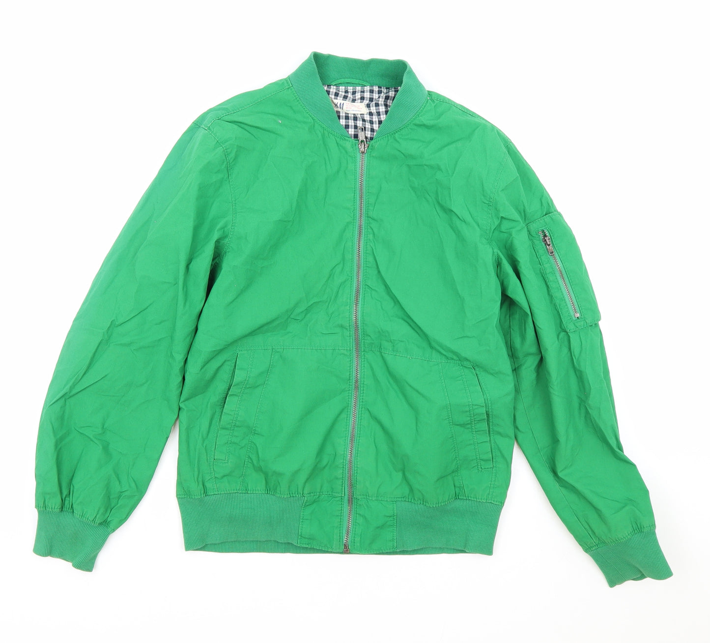 H&M Boys Green Jacket Size 11-12 Years Zip